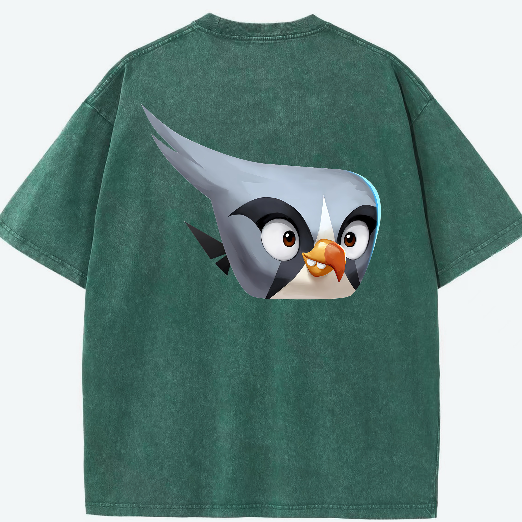 （画像用） Angry Birds アングリーバード 綿100% ヴィンテージ風 半袖Tシャツ（背面プリント）